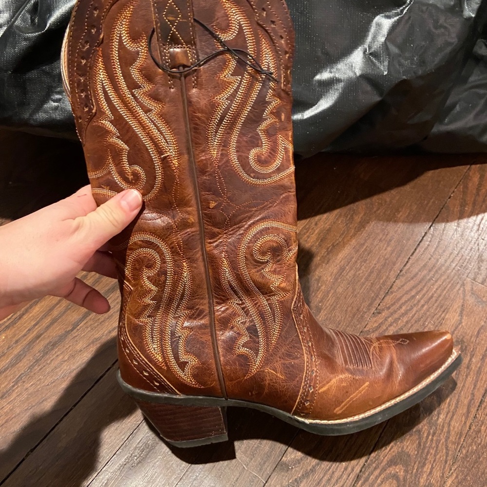 Leather cowboy boots